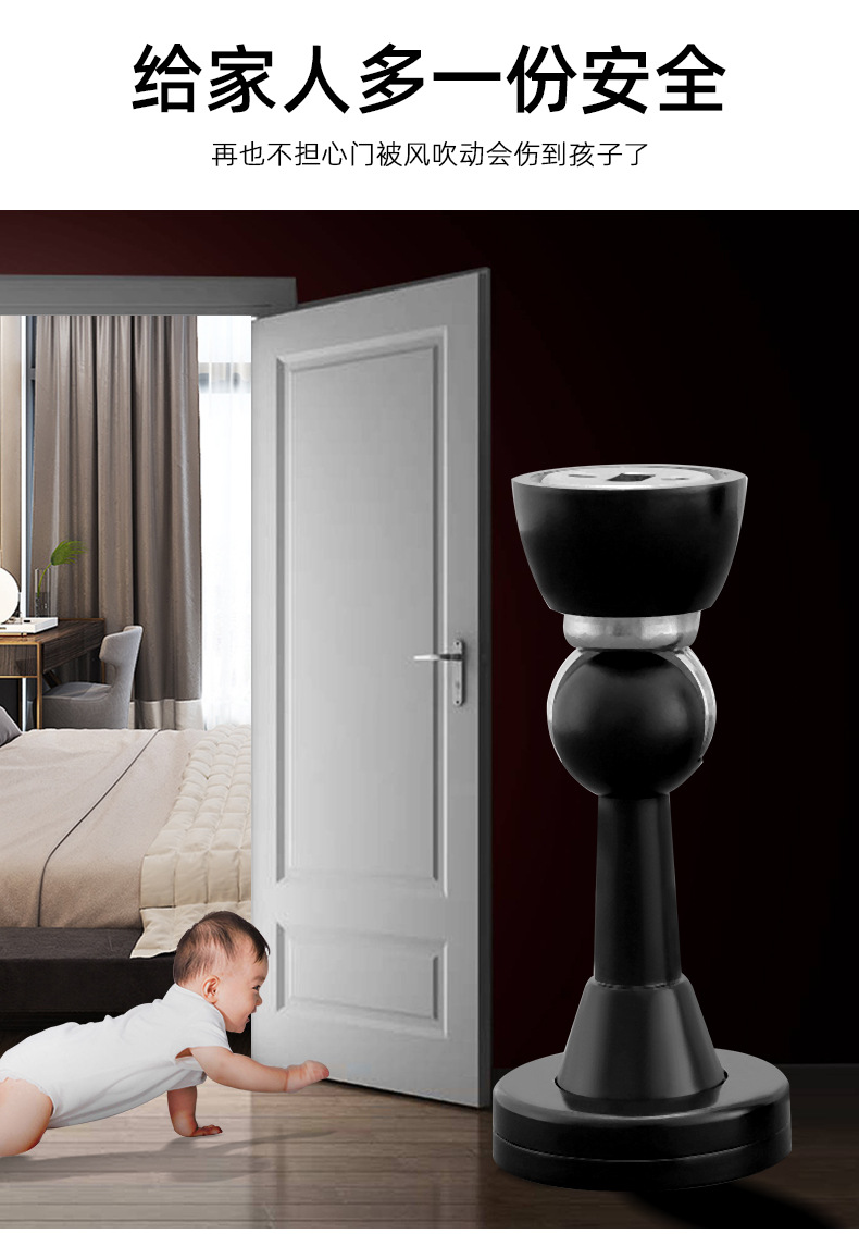 Wholesale stainless steel hydraulic door stop 304 anti-collision buffer silent strong magnetic door to hit bathroom wall and bedroom door stop pic 8