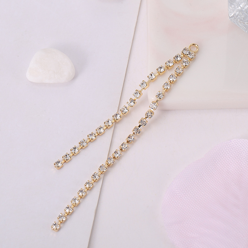 Best-selling diy water diamond claw chain, welded earrings, tassel accessories, earrings, versatile heart-shaped round five-pointed star ear strings pic 24