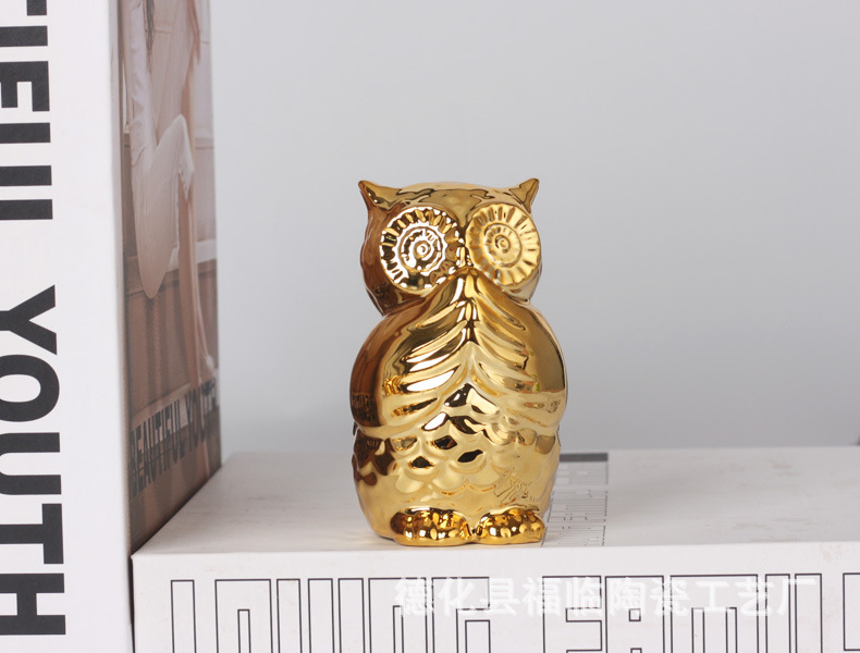 Nordic creative ceramic electroplated animal handicrafts, tabletop ornaments, small gifts, decorative items, bonsai, trinkets, return gifts pic 11