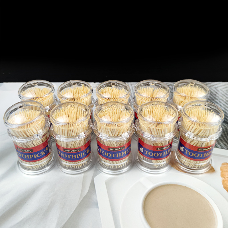Wholesale of high-end street toothpicks from Baota cylinders, portable bamboo two-end disposable household toothpicks manufacturer pic 3