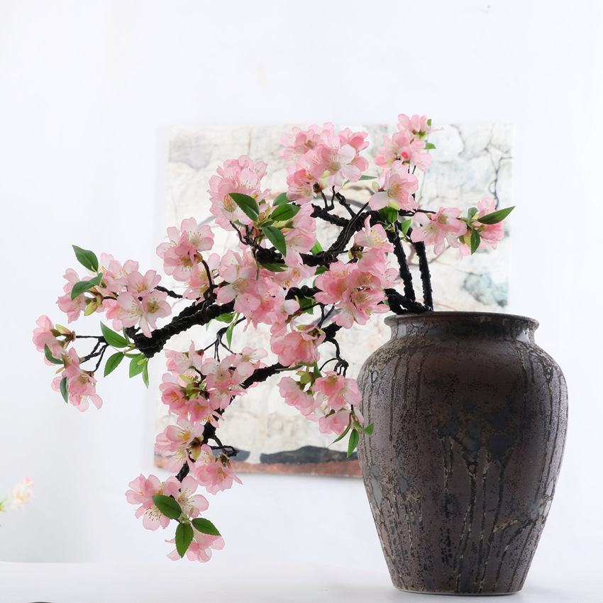 Red plum blossoms, artificial flowers, large foam branches, cherry blossoms, silk flowers, soft furnishings, home decoration, scene arrangement, artificial plants, ecological beautification of space pic 8