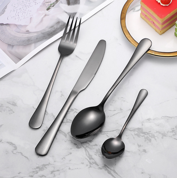 亚马逊1010不锈钢餐具24件餐具套装金色刀叉勺四主件跨境礼盒套装详情16