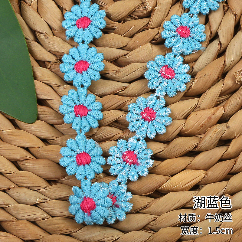 Milk thread colored water-soluble lace, 11-petal lace, handcrafted versatile embroidered lace, DIY making, available in stock pic 13