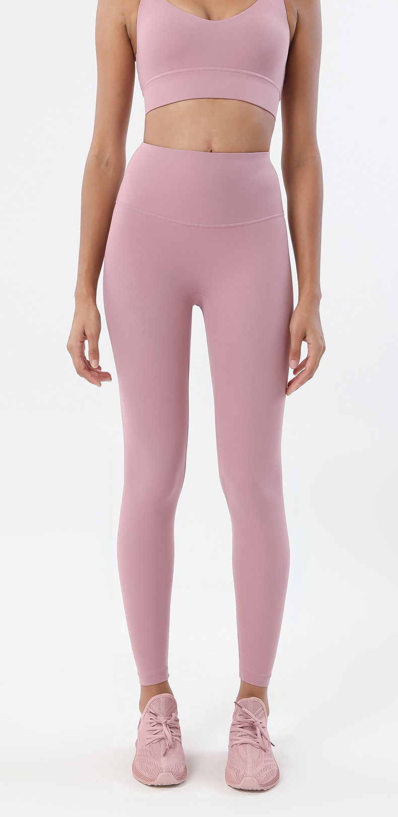 2022 Diamond Double-sided Brushed nude Yoga Pants for Women, European and American high-waisted hip-lifting peach-buttocks fitness pants pic 33