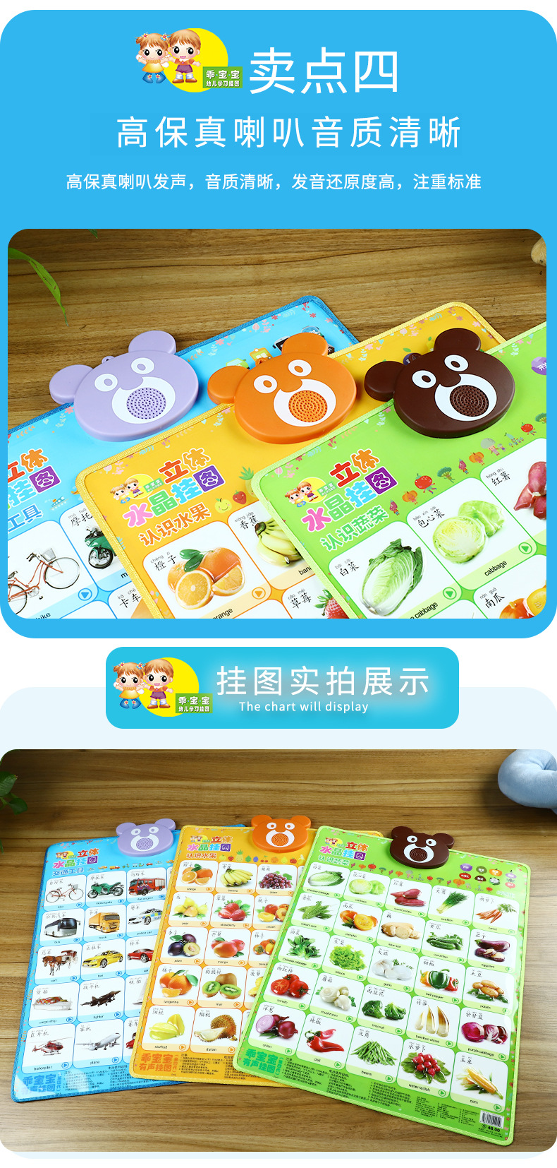 早教婴幼儿童有声挂图启蒙玩具语音发声拼音字母点读发声书点读本详情10