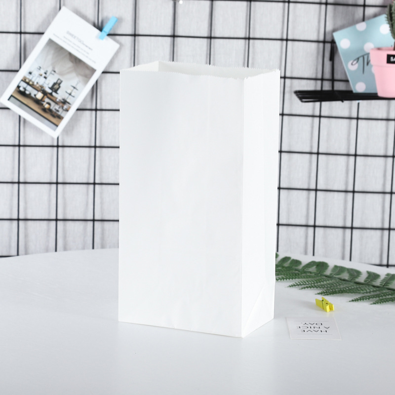 Disposable coated oil-proof paper bags, storage paper bags, takeout bags for catering, bread and hamburger paper bags, kraft paper packing bags pic 9