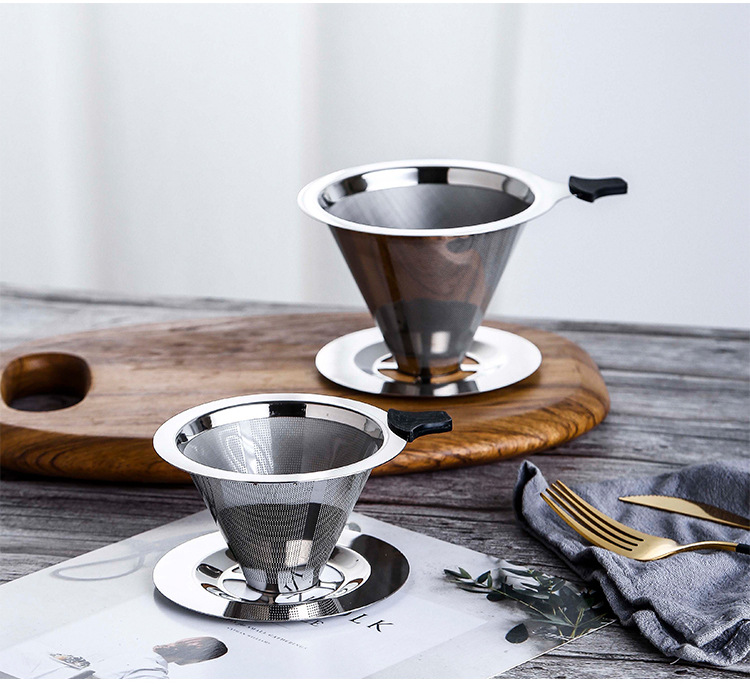 Kangzhisi Factory wholesale 304 stainless steel coffee filter screens, coffee filters, coffee funnels, American-style drip filters pic 21