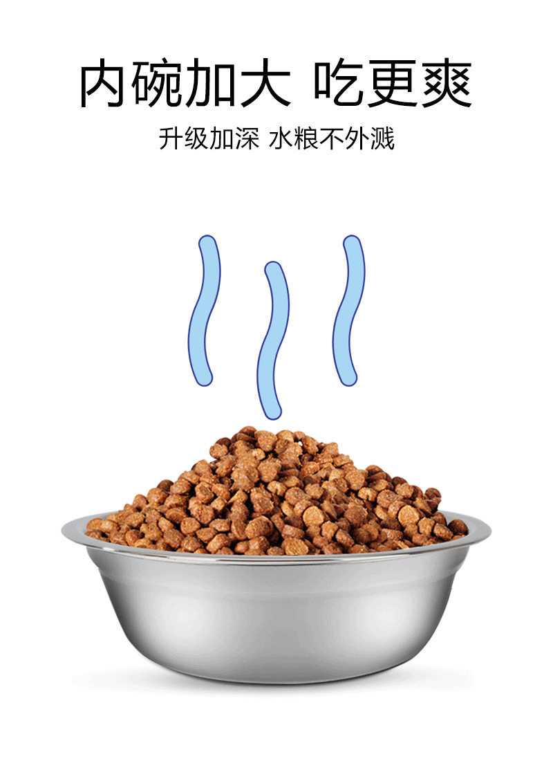 不锈钢狗狗饭碗 猫碗狗碗双碗防打翻宠物碗狗碗卡通猫粮碗饮水碗详情10