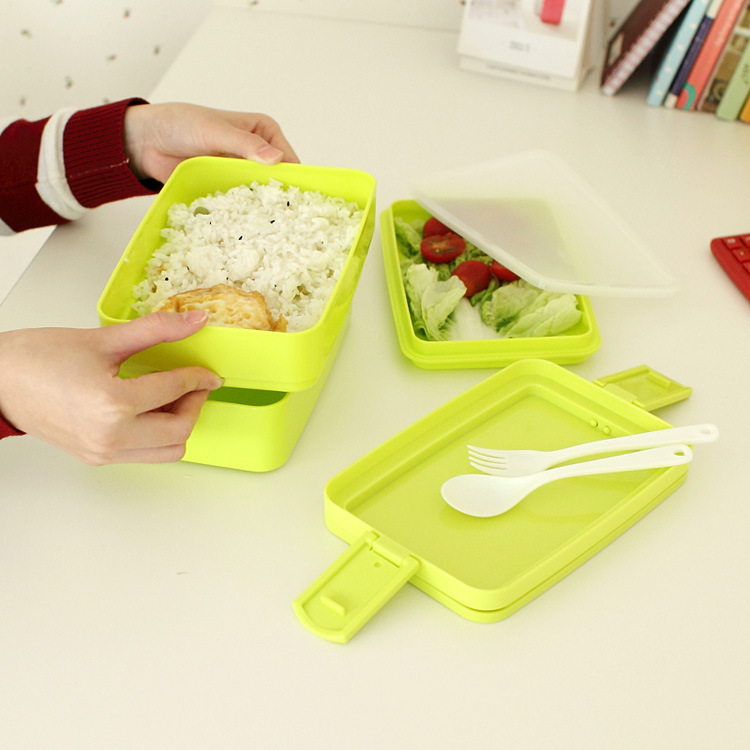 Bangduo - Plastic double-layer handle lunch box, Japanese bento box, microwave Lunch Box, Lunch box pic 10