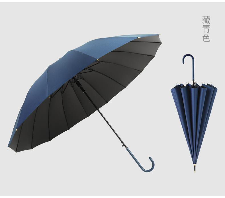 Japanese 16-bone long-handled automatic umbrella, large for both men and women, suitable for both sunny and rainy weather, straight-handled sun umbrella with LOGO printing and advertising pic 20