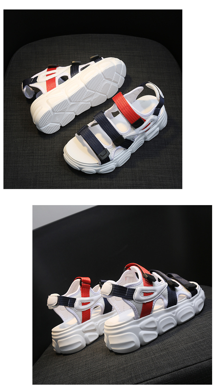 跨镜凉鞋女2025夏季新款韩版学生耐地磨轻便厚底魔术贴松糕鞋批详情26