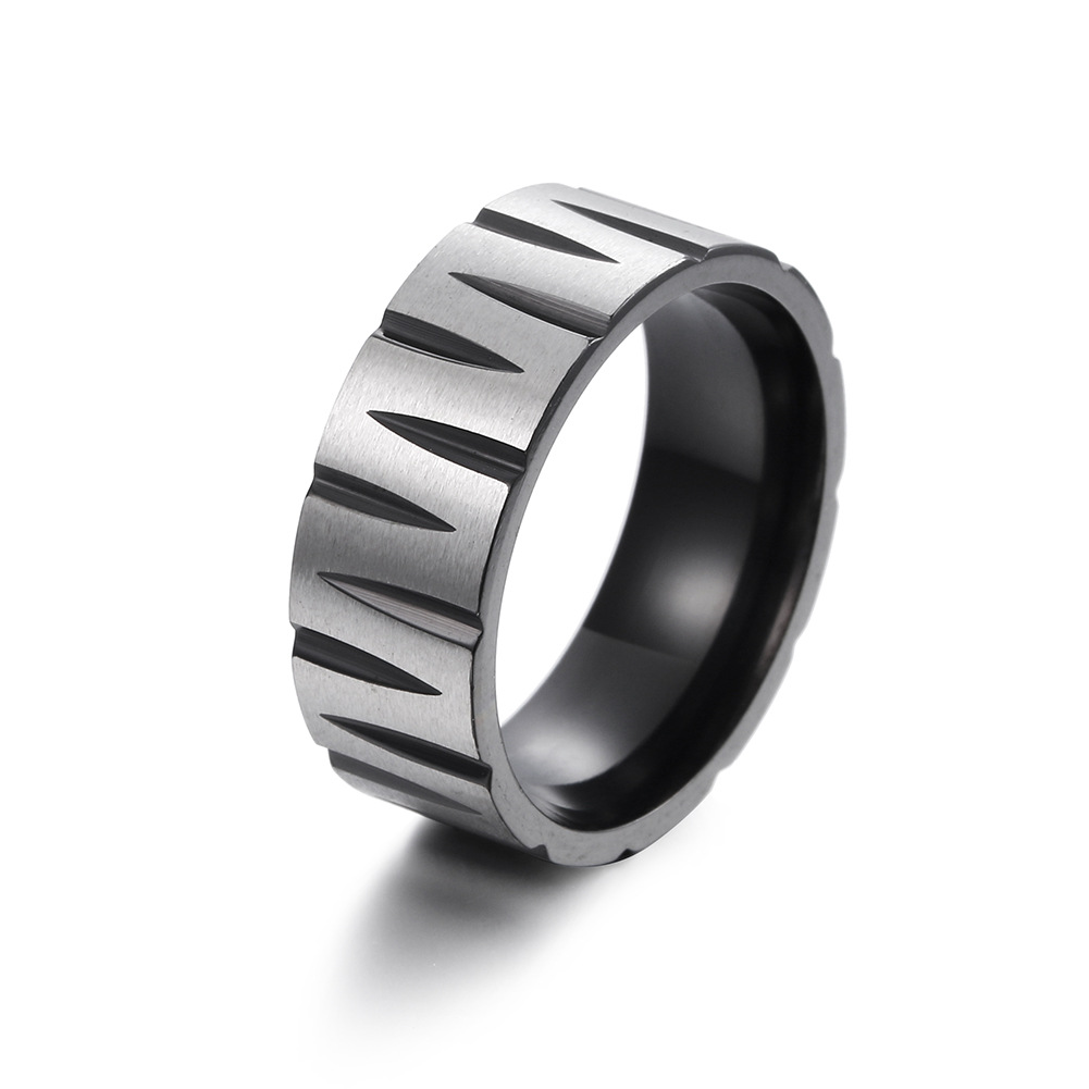 Wholesale of new cross-border stainless steel W victory rings with vacuum electroplating and seven-color brushed jewelry in the furnace, popular in Europe and America pic 13