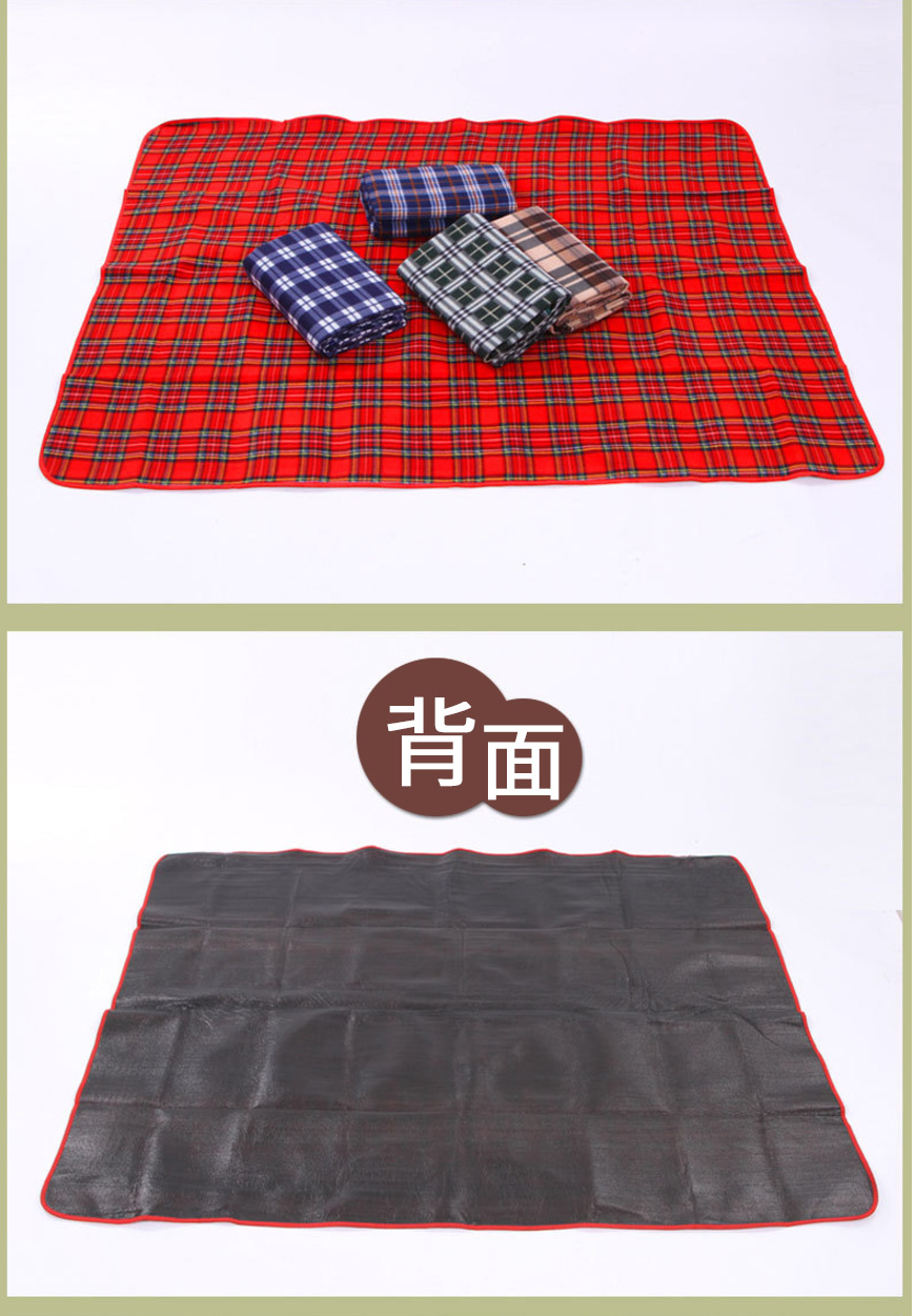 礼品防水绒面户外多功能格子野营防潮垫批发野餐垫详情9