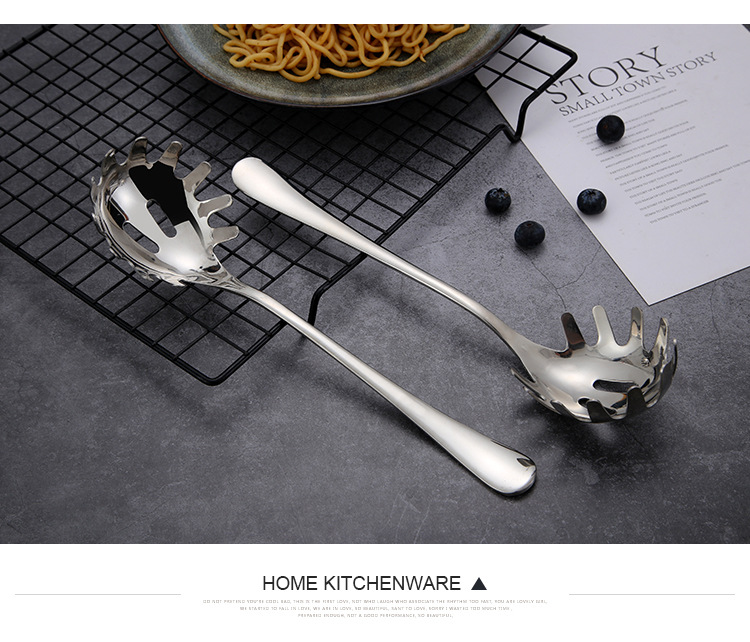 Stainless steel noodle scooping spoon, kitchen scooping spoon for noodles, rice noodles and dumplings, bar scooping spoon for ice cubes, household egg scooping spoon pic 11