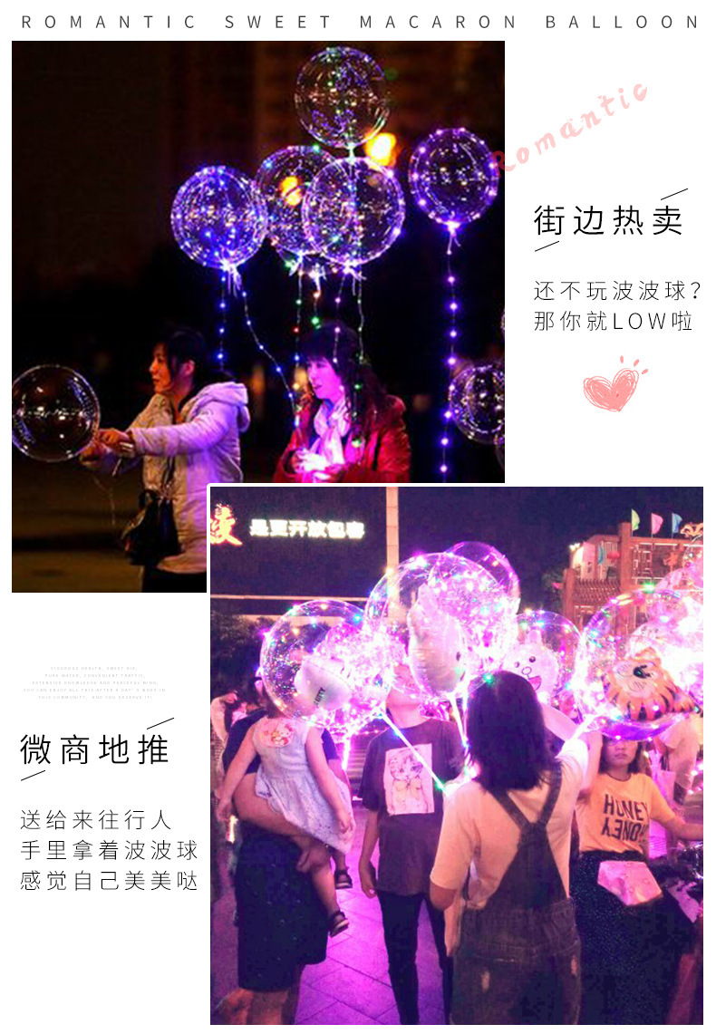 波波球发光火爆款夜市发亮灯网红透明气球儿童卡通摆摊地推新礼品详情9