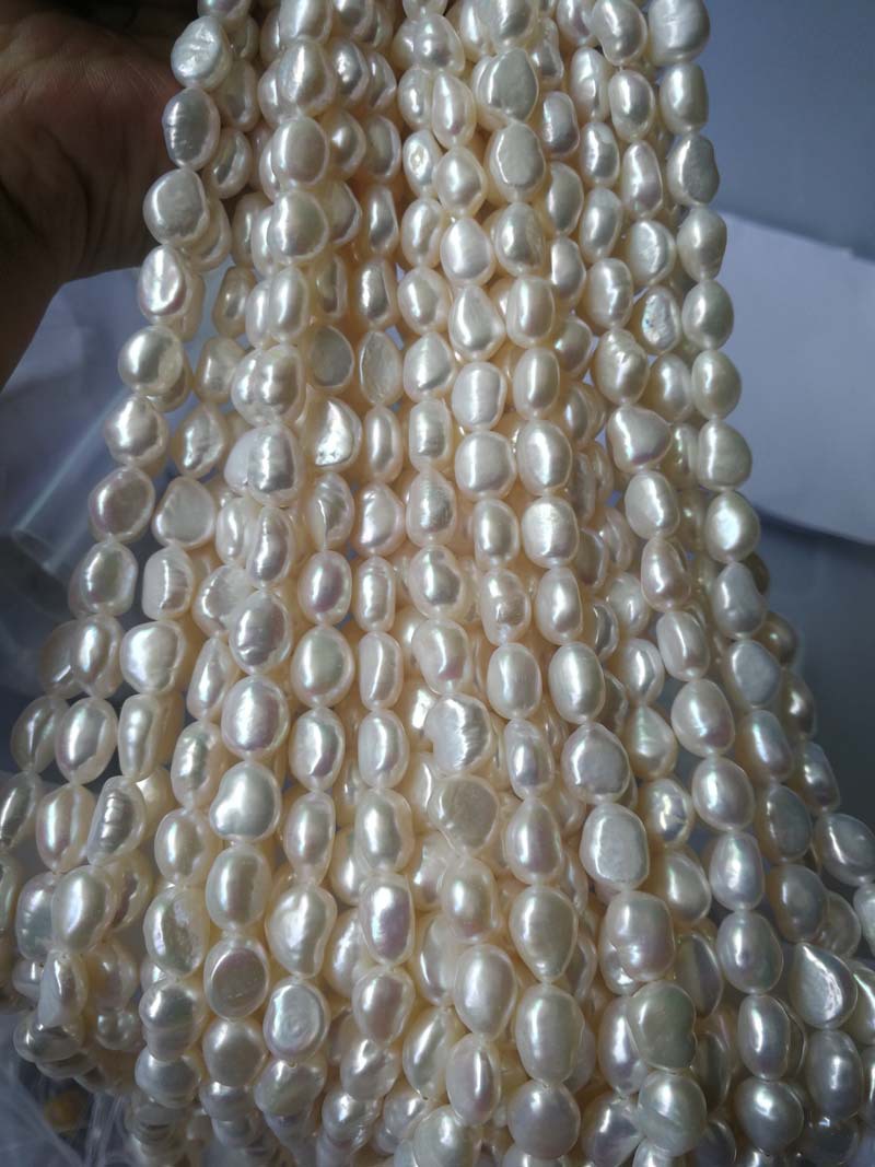 天然淡水珍珠巴洛克强光小石头造型随形直孔珍珠手工diy材料配件详情8