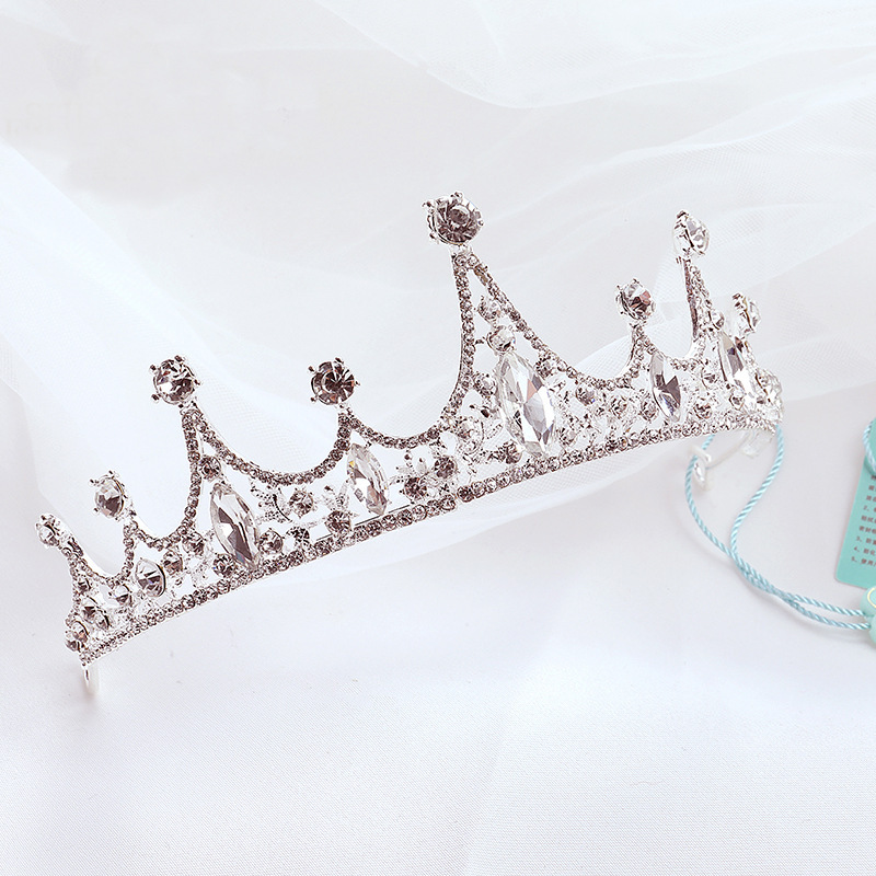Nuevo estilo venta directa de fábrica tiara para niños tiara para niñas aros de pelo de cristal espectáculo de cumpleaños para niños accesorios de boda pic 6