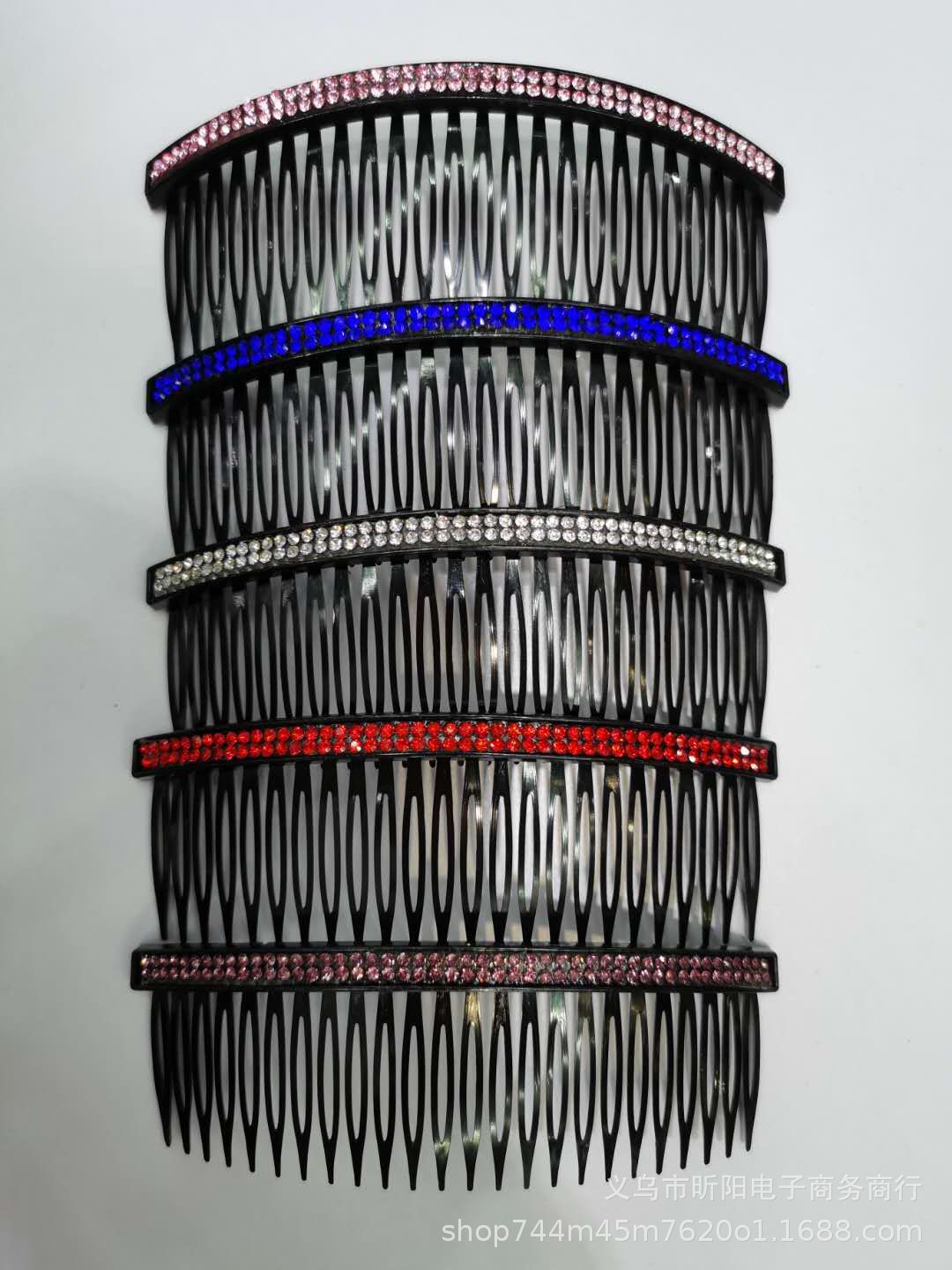 Double-row diamond hair combs, plastic Korean-style insert combs, 2-yuan store wholesale, bangs comb accessories, 1-yuan hair comb wholesale pic 1