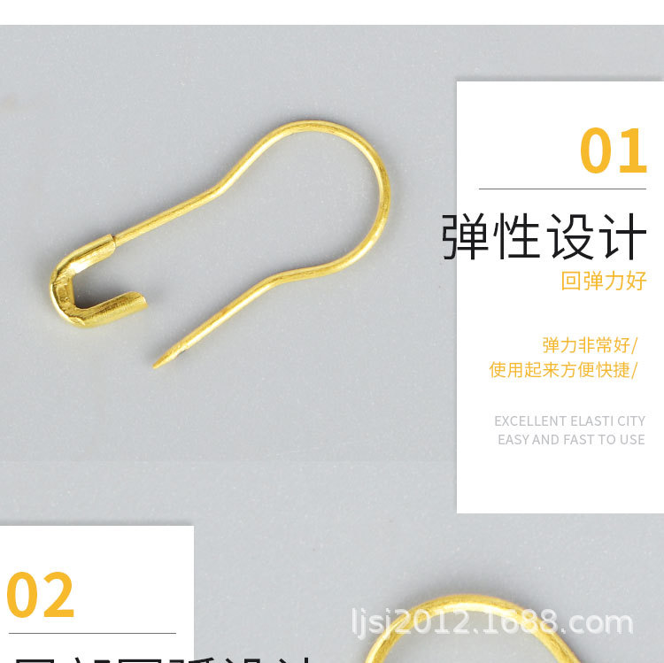 Gourd pins, iron safety pin, copper tag collar pin, colored safety pin, pear-shaped pin, direct supply from the manufacturer pic 4