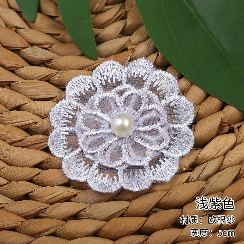 New six-color beaded organza flower triumphal bird two-layer organza lace clothing accessories factory direct sales pic 9