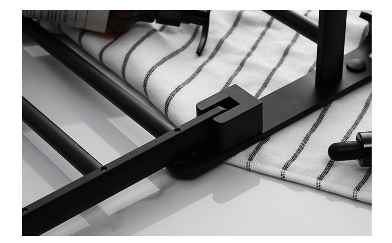 Black 304 stainless steel foldable bath towel rack, hotel hanging towel rack, bathroom storage rack, wall-mounted, no need for drilling pic 16