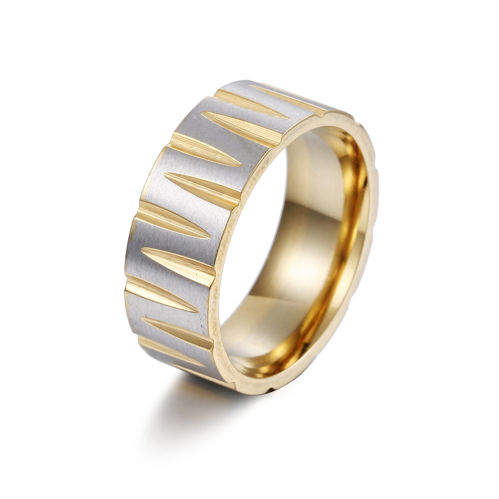 Wholesale of new cross-border stainless steel W victory rings with vacuum electroplating and seven-color brushed jewelry in the furnace, popular in Europe and America pic 12