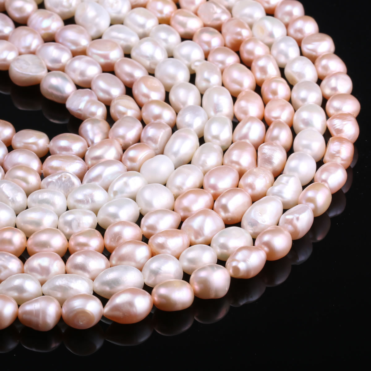 DIY necklace and bracelet accessories made of 9-10mm irregular natural freshwater pearl beads pic 4