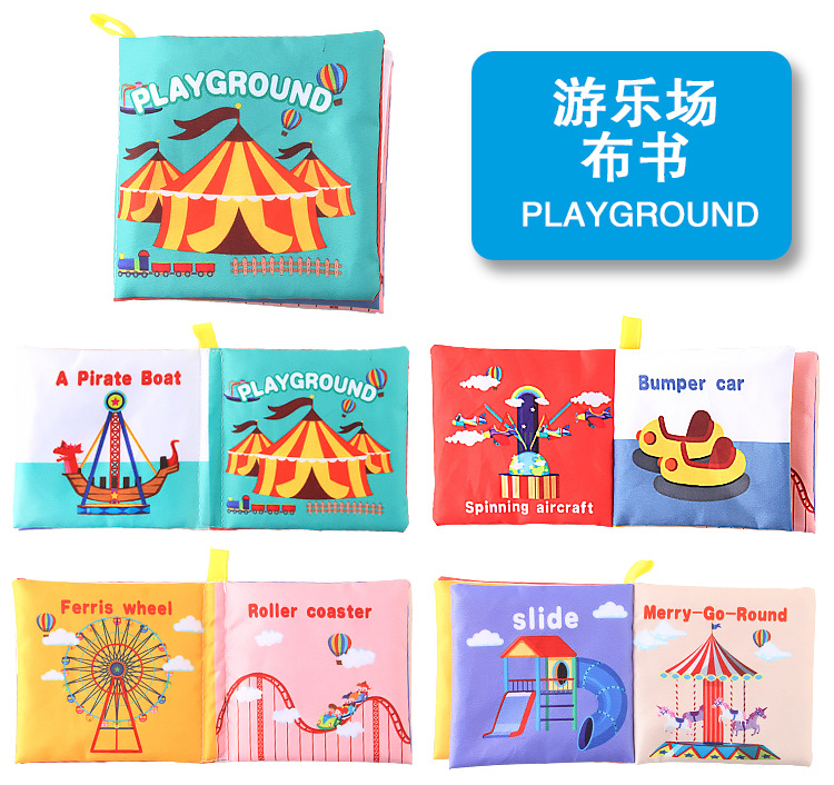 Amazon cross-border 3D baby cloth books, early education toys, English palm books, animal number recognition baby cloth books pic 58