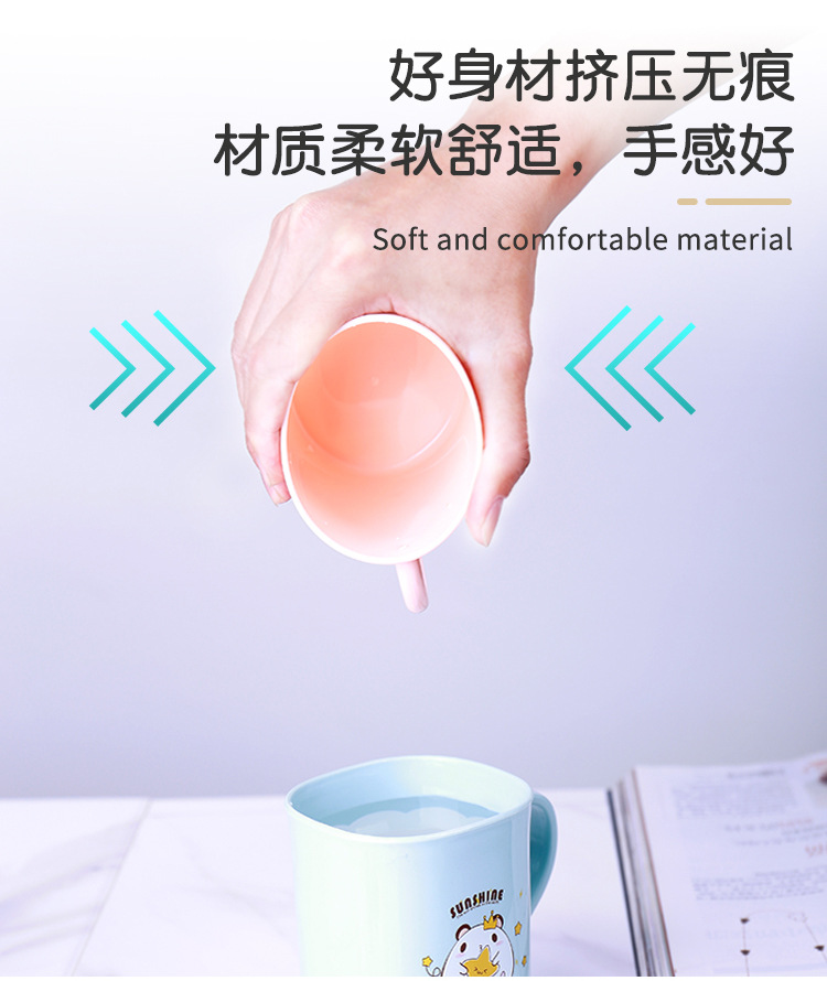 万福卡通刷牙杯漱口杯学生单层塑料口杯详情3