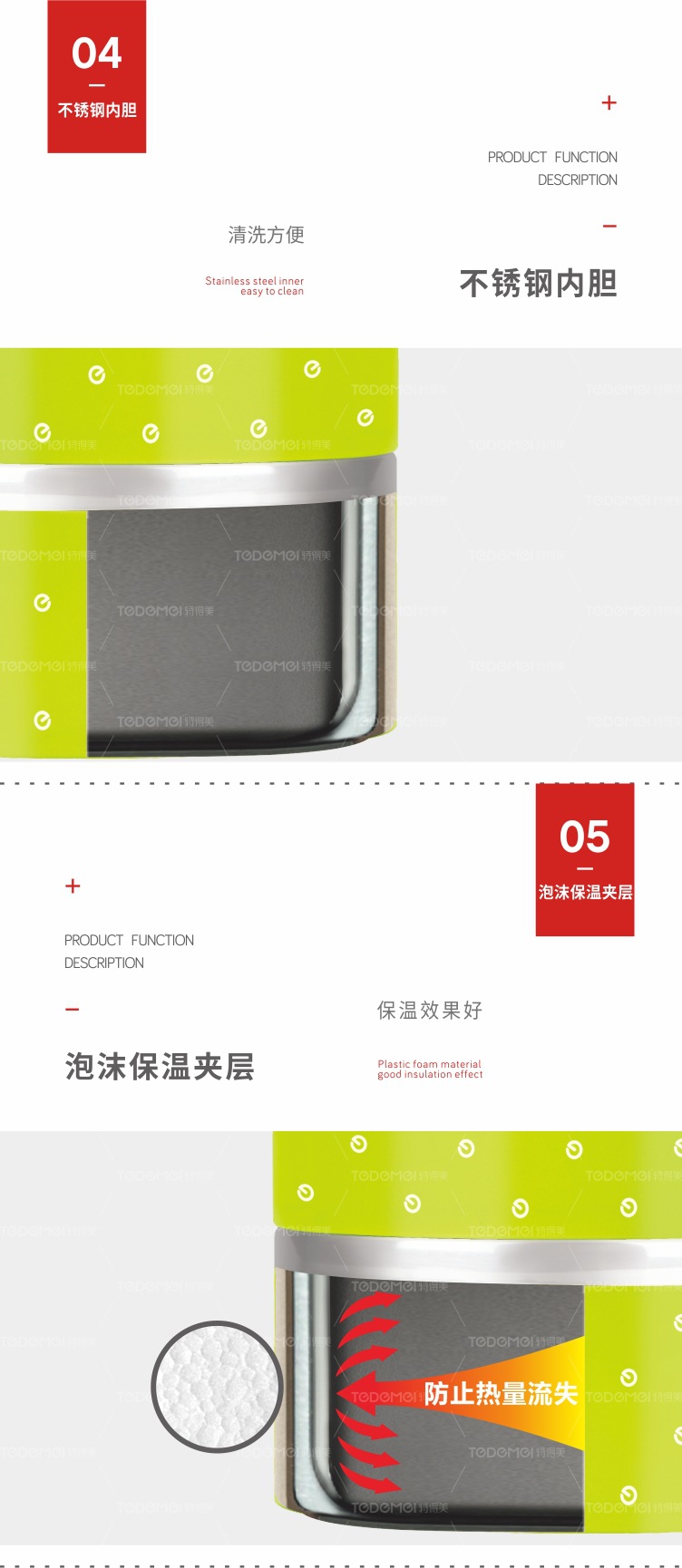 乐彩便捷手提单层, 双层, 三层不锈钢,系列饭盒，餐盒 pic 18