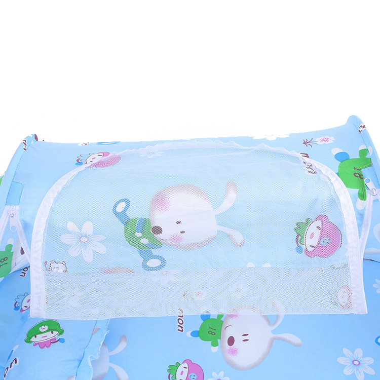 跨境爆款婴儿蚊帐新款宝宝折叠式带棉垫蚊帐床儿童卡通防蚊床批发详情2