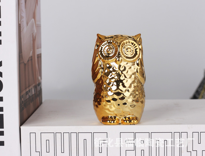 Nordic creative ceramic electroplated animal handicrafts, tabletop ornaments, small gifts, decorative items, bonsai, trinkets, return gifts pic 10