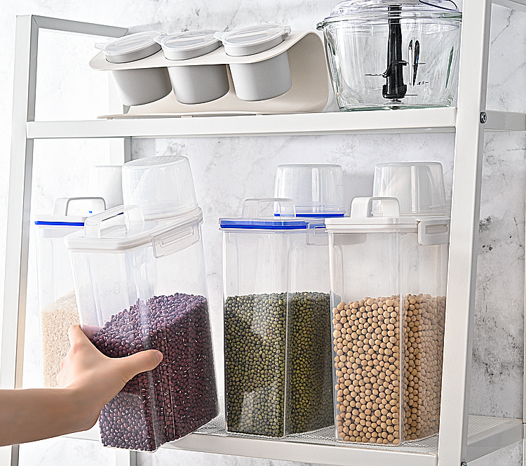 Carefully selected high-transparency plastic sealed cans for kitchen food storage, with LIDS and snap fasteners, as well as storage cans for grains and cereals pic 20