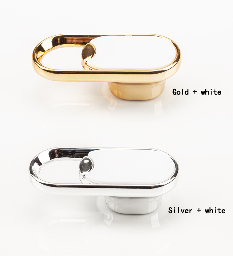 厂家直供 黑白仿陶瓷拇指把手 简约时尚塑料底 浴室柜精美小拉手详情11