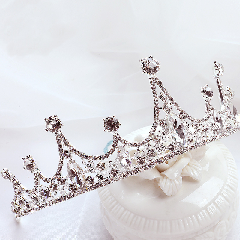Nuevo estilo venta directa de fábrica tiara para niños tiara para niñas aros de pelo de cristal espectáculo de cumpleaños para niños accesorios de boda pic 9