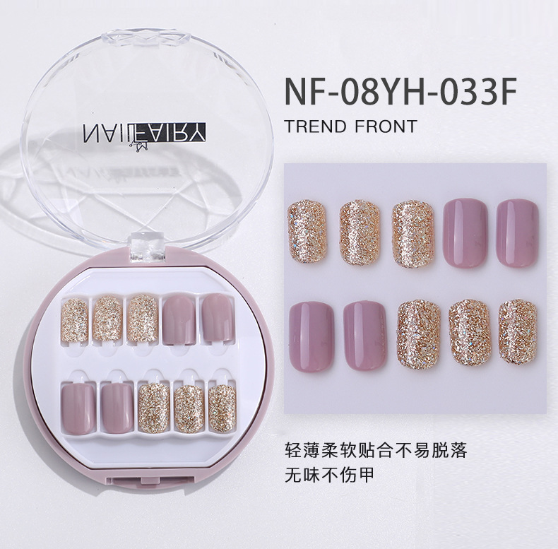 Customized new acrylic box wearable nails, finished nail plates, packaging logo, customized nail art plates, fake nails pic 21