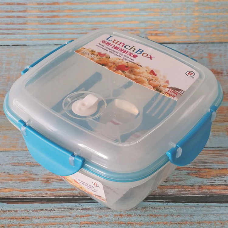 Factory direct sales of food storage boxes, kitchen and refrigerator Chinese-style sets, preservation boxes, transparent blue food storage boxes pic 5