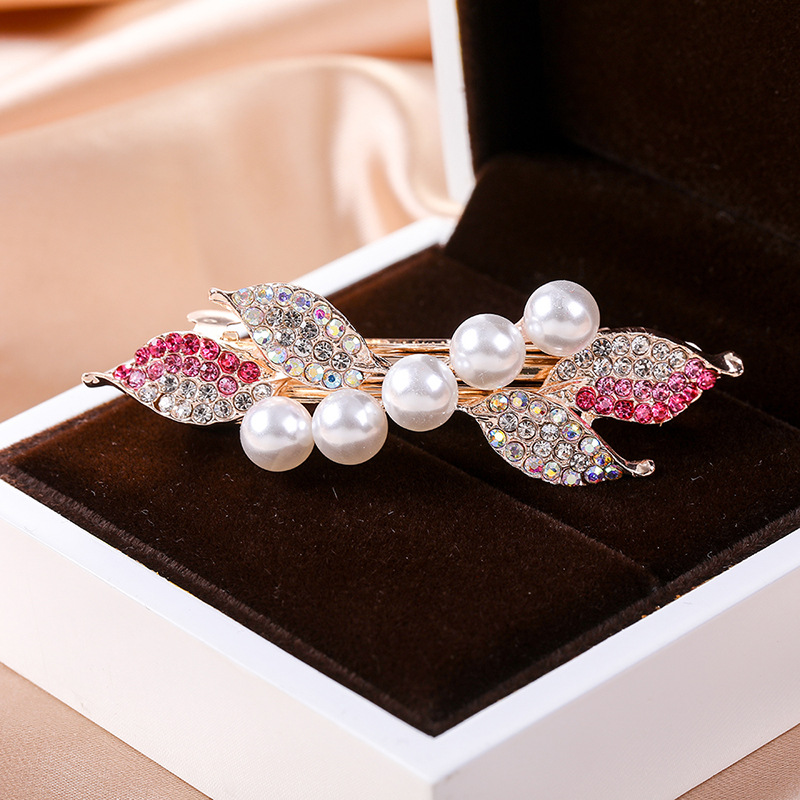 发夹高级感小香风马尾夹女士超闪轻奢水钻顶夹水晶盘发后脑勺头饰详情12