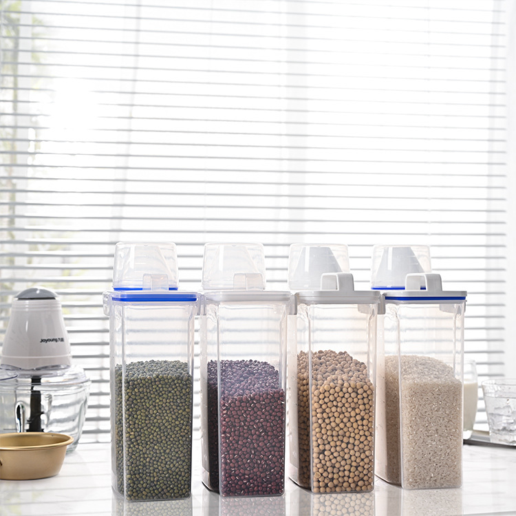 Carefully selected high-transparency plastic sealed cans for kitchen food storage, with LIDS and snap fasteners, as well as storage cans for grains and cereals pic 7