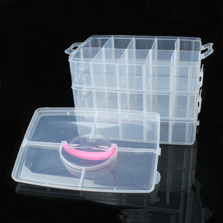 PP transparent hand-held plastic box, cosmetics and jewelry box, toy spare parts organization and storage box, sample display packaging box pic 12