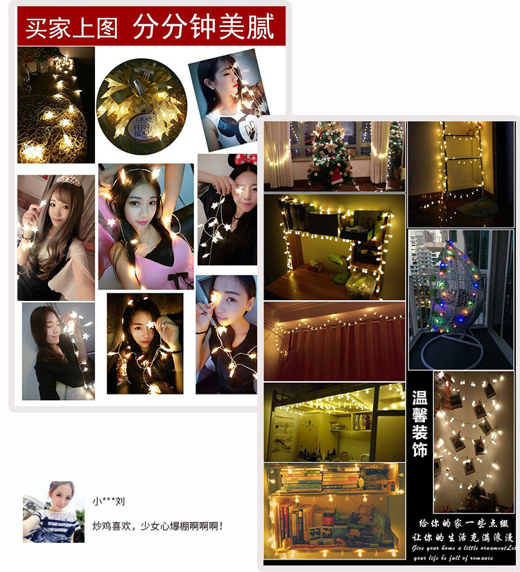 led lights, star lights, decorative atmosphere lights, Christmas copper wire lights, LED light strings, small lights, flower bouquets, camping bulb light strings pic 15