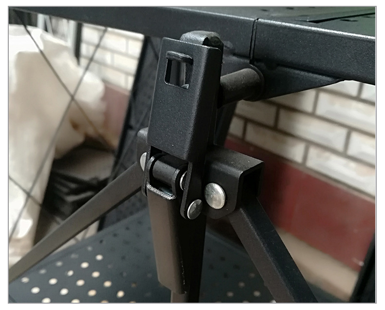 The folding storage rack is made of five layers of black steel pipes welded and assembled for storing sundries, books and kitchenware pic 15