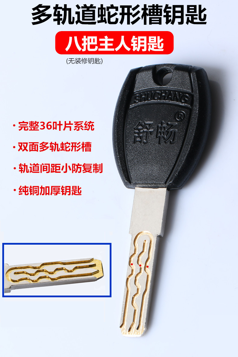 厂家36叶片 全铜超C级锁芯批发 门锁批发 机械门锁铜锁芯详情2