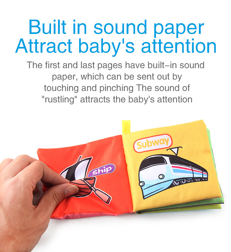 Amazon cross-border 3D baby cloth books, early education toys, English palm books, animal number recognition baby cloth books pic 64