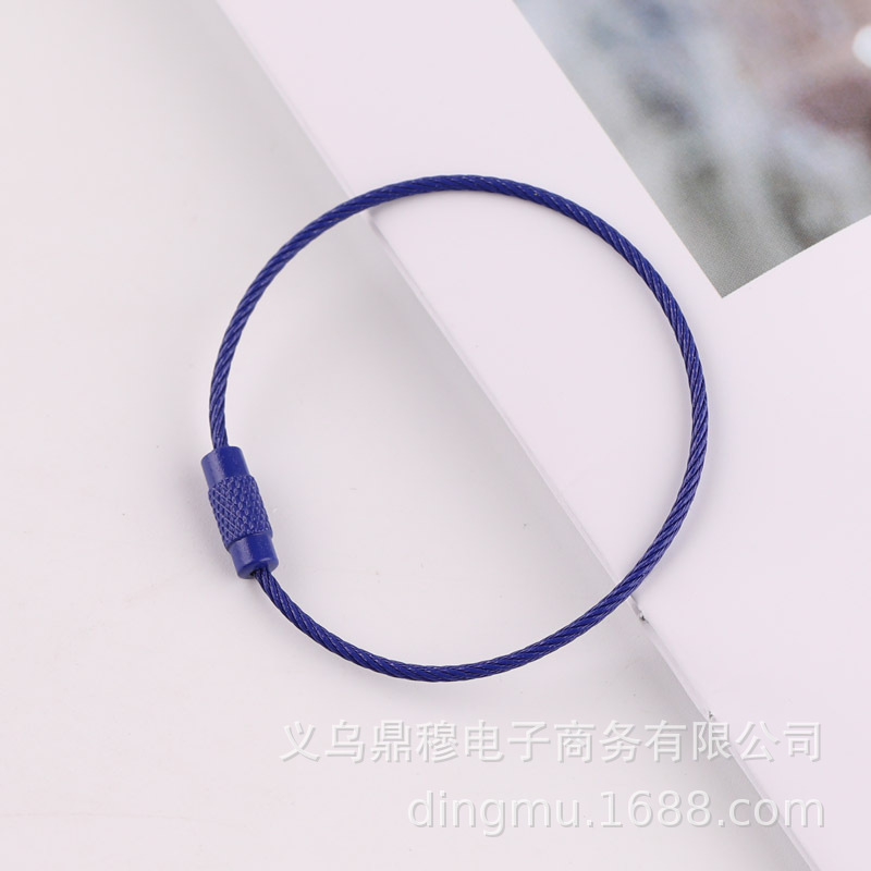 Metal colored spray-painted steel wire ring, steel wire rope rotating screw, key ring, key buckle diy bag pendant accessories pic 10