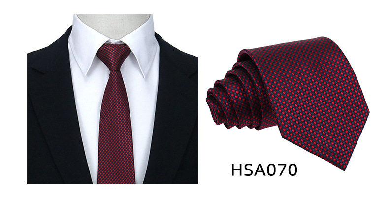 男士高级商务领带制服西装休闲7.5cm宽涤丝婚礼伴郎手打格子领带详情38