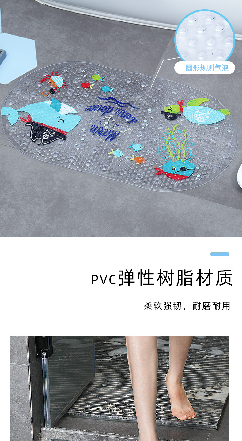 浴室儿童PVC可爱覆膜垫，浴室脚垫。动漫卡通垫详情8
