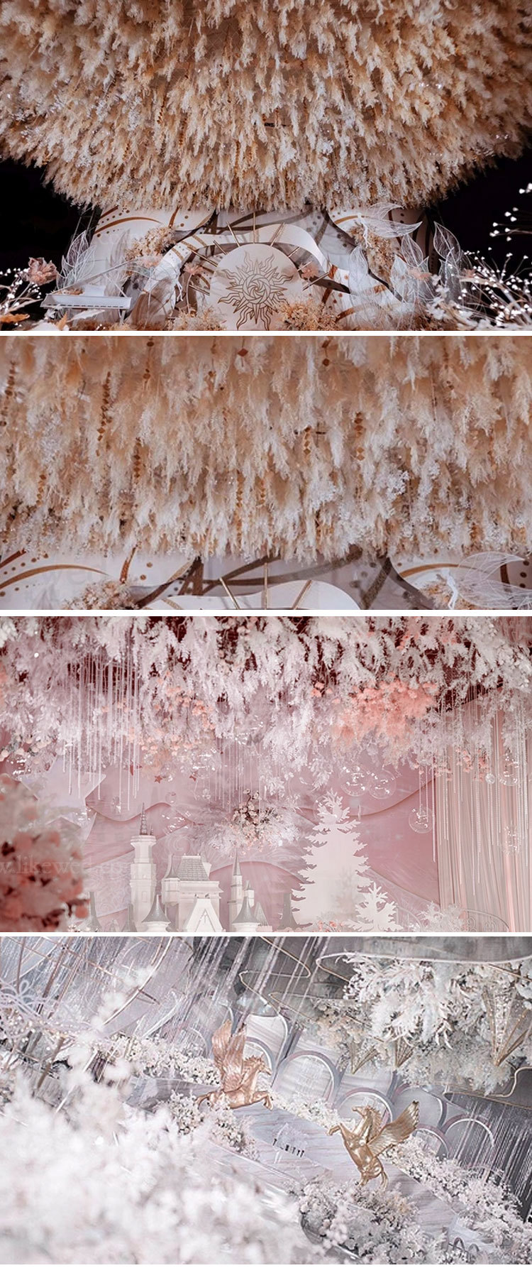 仿真迷雾花香槟色白色雾凇草婚礼堂仿真花装饰吊顶造景假花塑料花详情7