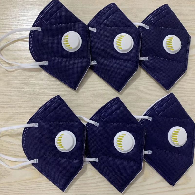 kn95 disposable protective civilian mask with valve outlet, multi-color independent packaging, anti-particle droplet folding pic 14