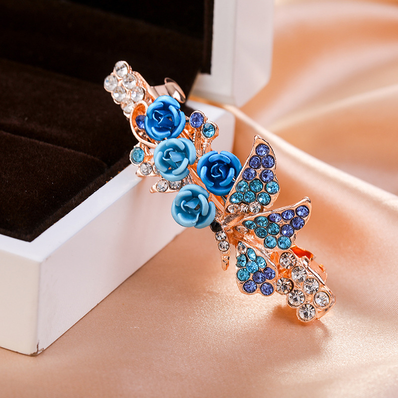 发夹高级感小香风马尾夹女士超闪轻奢水钻顶夹水晶盘发后脑勺头饰详情21